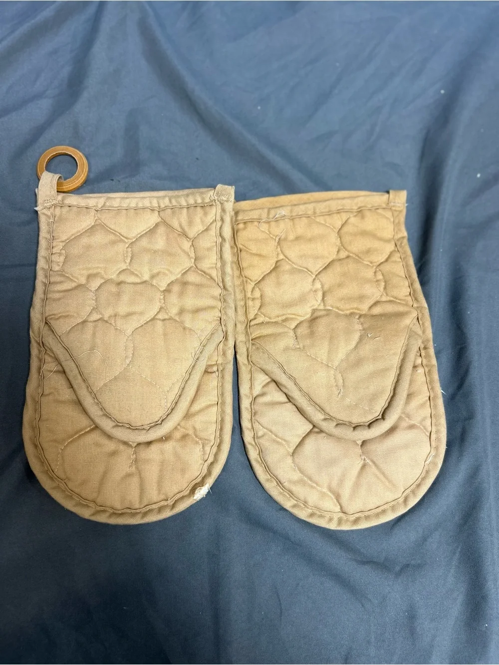 Vintage Franco Kitchen Oven Mitts Retro Mushroom And Vegetable Print 70s Cottage